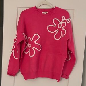 Pink Floral Women's Sweater
